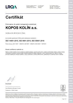 ISO 9001, ISO 14001, ISO 50001