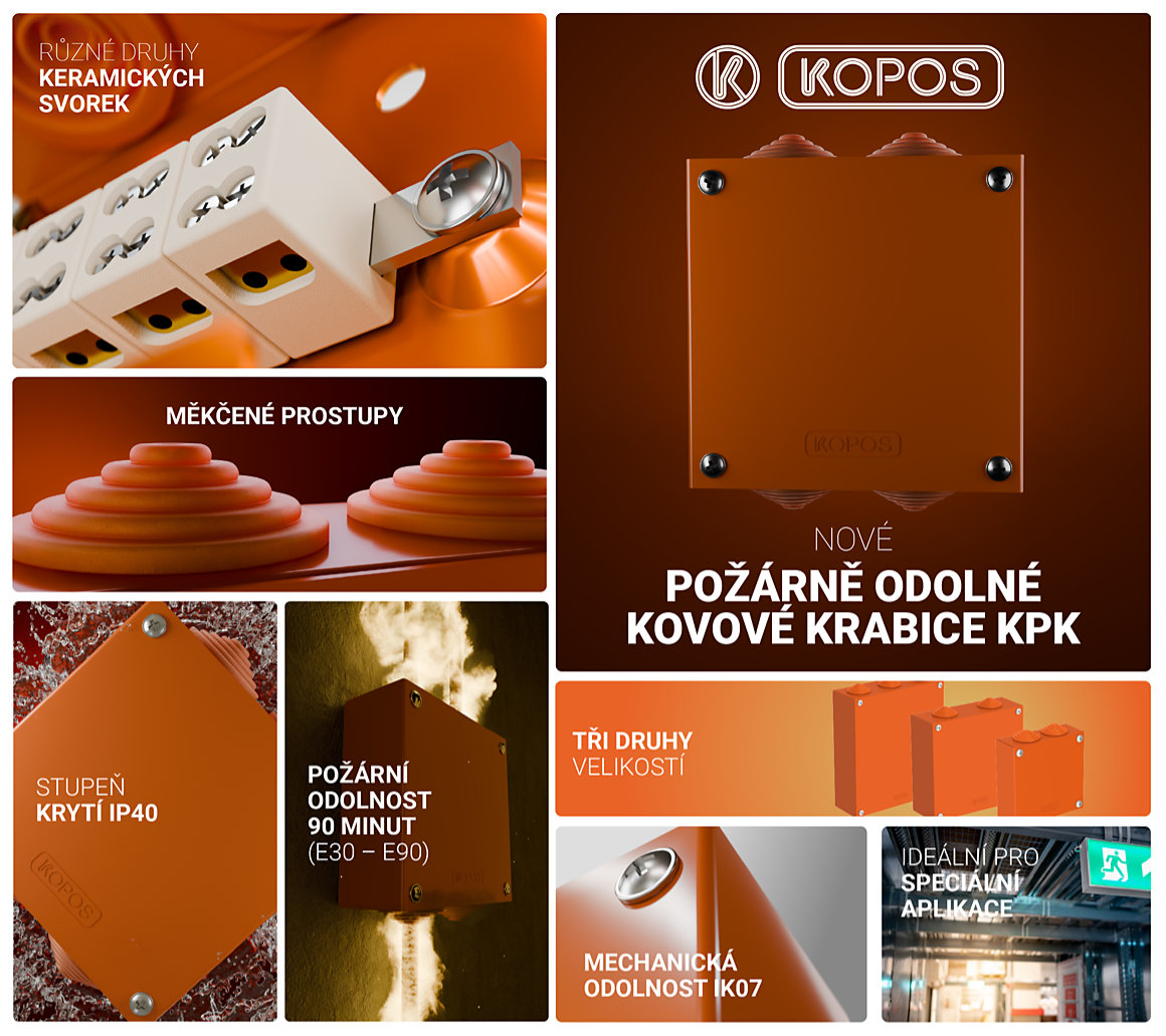 Nové kovové požárně odolné krabice KPK